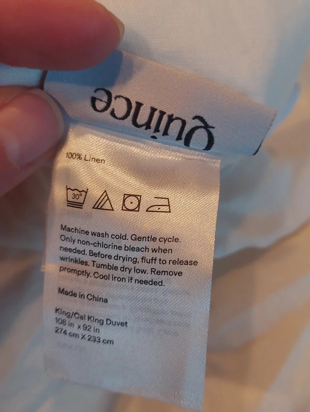 Quince European Linen Ivory Duvet Cover! Sz. King/ Cal King! (124)